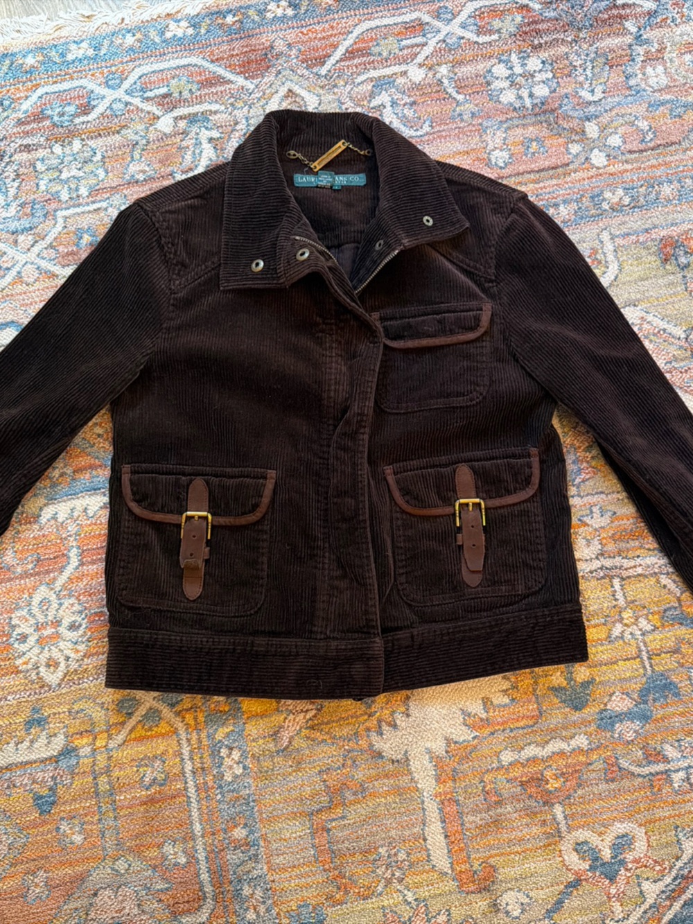 Vintage Lauren Jeans Co Ralph Lauren Brown Corduroy Jacket Equestrian Size S